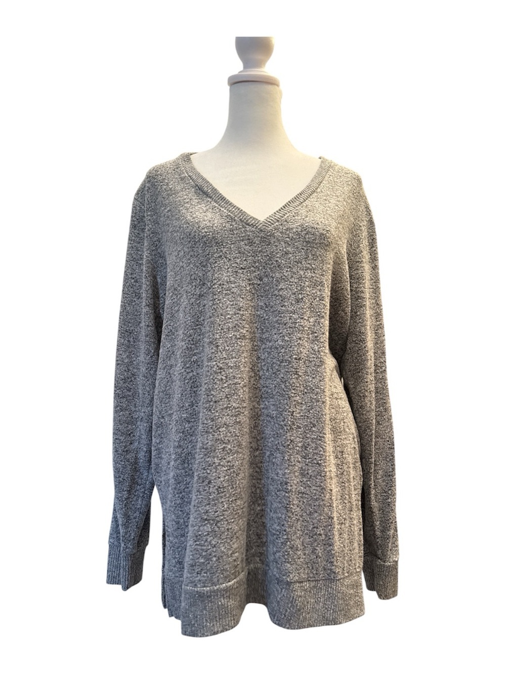 Lucky Brand Heather Gray Knit Tunic Top